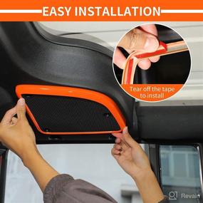 img 1 attached to Voodonala For Jeep JK Roof Top Speaker Audio Trim For 2015-2018 Jeep Wrangler JK JKU Orange