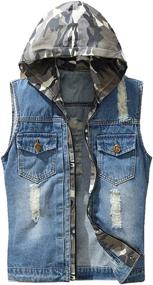 img 4 attached to Lavnis Men'S Slim Fit Sleeveless Denim Vest With Button Down Casual Jeans Jacket