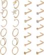 surgical steel nose rings hoops studs for women 20 gauge 18 gauge piercing jewelry silver rose gold logo