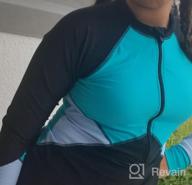 img 1 attached to Aleumdr Women'S Long Sleeve Rash Guard Sun Protection Swim Shirt W/ Zipper Printed Surfing Top review by Deron Altman