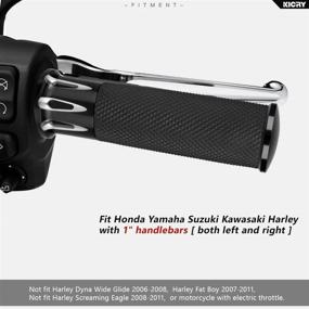 img 3 attached to Enhance Your Riding Experience with Motorcycle 1 inch Handlebar Grips: Black CNC Throttle Grip 25mm Universal Hand Grip Compatible with Harley Davidson Honda Yamaha Suzuki Kawasaki