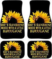 🌻 chaqlin sunflower car floor mats - 4 piece all-weather heavy duty rubber floor mat, floral carpet vehicle accessories for cars, suvs, trucks - enhanced protection logo