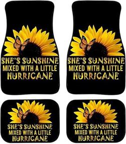 img 2 attached to 🌻 Chaqlin Sunflower Car Floor Mats - 4 Piece All-Weather Heavy Duty Rubber Floor Mat, Floral Carpet Vehicle Accessories for Cars, SUVs, Trucks - Enhanced Protection