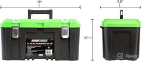 img 3 attached to 🧰 OEMTOOLS 22179 19 Inch Tool Box Set: Black and Green Removable Tool Tray & Organizational System for Garage