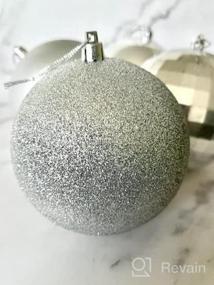 img 2 attached to Небьющиеся синие рождественские украшения для украшения елки - набор из 4 гигантских шариков ртути
