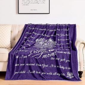img 3 attached to Cozy And Soft Bobor Gift Blanket For Mom - Purple Bouquet Pattern Love Letter Encouragement Gift, Perfect Home Decor Piece, Unique Birthday Present (50X60 Inch)