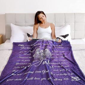 img 1 attached to Cozy And Soft Bobor Gift Blanket For Mom - Purple Bouquet Pattern Love Letter Encouragement Gift, Perfect Home Decor Piece, Unique Birthday Present (50X60 Inch)