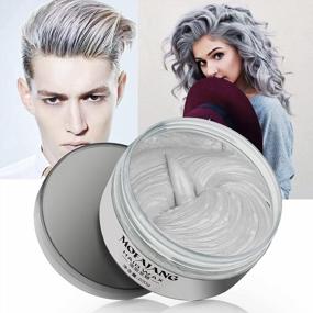 img 4 attached to Silver Gray Temporary Hair Dye Wax 7.06 Oz Natural Instant Hair Color Wax Pomades, Hair Styling Clay For Party, Cosplay , Halloween,Christmas