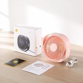 img 2 attached to SmartDevil Small USB Desk Fan - Portable Table Cooling Fan, 3 Speeds, Powered 🍒 by USB, Strong Wind, Quiet Operation - Ideal for Home, Office, Car, Outdoor Travel (Cherry Pink)