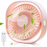 smartdevil small usb desk fan - portable table cooling fan, 3 speeds, powered 🍒 by usb, strong wind, quiet operation - ideal for home, office, car, outdoor travel (cherry pink) logo