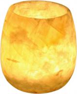 алебастровый подсвечник для обетных и чайных свечей - домашний декор в египетском стиле с янтарным свечением - натуральный камень для успокаивающего спокойствия логотип