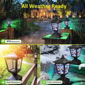 img 1 attached to 2 Pack Solar Post Cap Light For Outdoor Garden Fence Deck - Waterproof Colorful LED String Fairy Light Modern Decorative Pathway Patio Yard Landscape.
