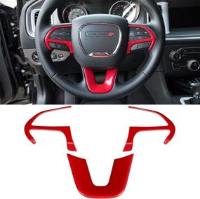 img 4 attached to 🔥 Enhance Your Dodge Challenger Charger and Jeep Grand Cherokee SRT8: Stylish Red Steering Wheel Cover Trim Interior Accessories Kit (3PCS) for 2015-2021 Dodge Challenger Charger, 2014-2021 Dodge Durango & Jeep Grand Cherokee SRT8