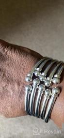 img 8 attached to Браслет-браслет ChicSilver из 925 стерлингового серебра: модные открытые браслеты с двумя бусинами для женщин и девочек.