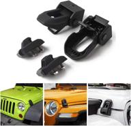 🔒 upgraded black stainless steel hood catches kit - secure jeep hood latch locking for 2007-2018 jeep wrangler jk jl, perfect jeep accessories for passenger and driver side logo