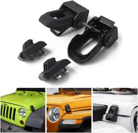img 4 attached to 🔒 Upgraded Black Stainless Steel Hood Catches Kit - Secure Jeep Hood Latch Locking for 2007-2018 Jeep Wrangler JK JL, Perfect Jeep Accessories for Passenger and Driver Side
