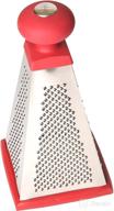 🔴 p!zazz 9-inch 4-sided pyramid grater: enhance your grating experience in vibrant red logo