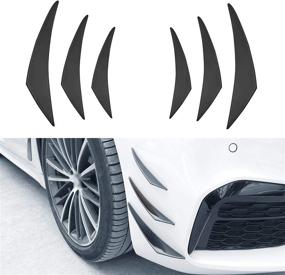img 4 attached to TOMALL 6Pcs Black Universal Car Front Bumper Lip Splitter with Soft Rubber Fins Spoiler Canards Kit - Auto Anti-Collision Strip Decoration Accessories