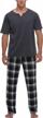 men's soft cotton pajama sets with plaid pants and short sleeve top - 2 piece pjs set with pockets for loungewear sleepwear by vlazom logo