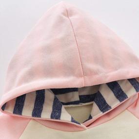 img 1 attached to Baby Girl Outfit: Stripe Hoodie Sweatshirt Top With Solid Color Long Pants