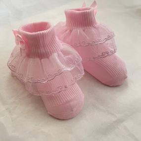 img 3 attached to Cute And Chic: Adeimoo Princess Baby Girls Lace Ruffle Socks For Infants And Toddlers