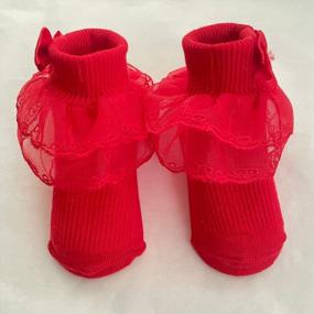 img 2 attached to Cute And Chic: Adeimoo Princess Baby Girls Lace Ruffle Socks For Infants And Toddlers