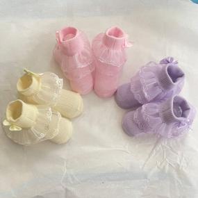 img 1 attached to Cute And Chic: Adeimoo Princess Baby Girls Lace Ruffle Socks For Infants And Toddlers