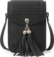 cluci women's small crossbody bag with tassel - cell phone and wallet purse for shoulder strap convenience logo