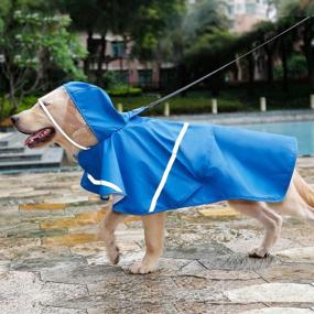 img 1 attached to 🐶 Waterproof Reflective Dog Raincoat with Hood, Harness Hole &amp; Storage Bag – Suitable for Small, Medium, Large Dogs & Puppies – Adjustable Easy-to-Use Rain Jacket Poncho with Magic Tape Closure