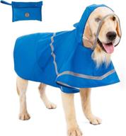 🐶 waterproof reflective dog raincoat with hood, harness hole &amp; storage bag – suitable for small, medium, large dogs & puppies – adjustable easy-to-use rain jacket poncho with magic tape closure логотип