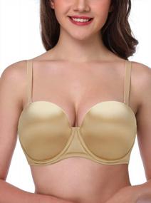 img 3 attached to Plus Size Women'S Anti-Slip Strapless Convertible Multiway Full Cup Lift Bra By HANSCA
