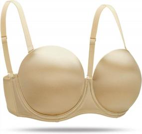 img 1 attached to Plus Size Women'S Anti-Slip Strapless Convertible Multiway Full Cup Lift Bra By HANSCA