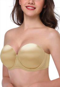 img 4 attached to Plus Size Women'S Anti-Slip Strapless Convertible Multiway Full Cup Lift Bra By HANSCA