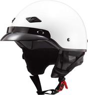 👑 ls2 bagger half helmet: stylish gloss pearl white - large size motorcycle helmets logo