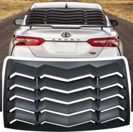 matte black abs rear window louver sun shade cover in lambo style for toyota camry 2018-2020 logo
