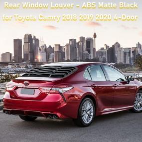 img 3 attached to Матовый черный АБС-пластик, жалюзи на заднее стекло, солнцезащитный козырек в стиле Ламбо для Toyota Camry 2018-2020