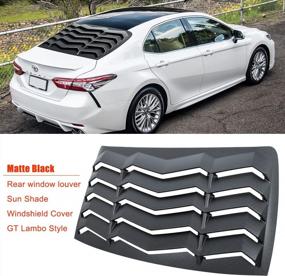 img 1 attached to Matte Black ABS Rear Window Louver Sun Shade Cover In Lambo Style For Toyota Camry 2018-2020