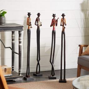 img 4 attached to Enhance Your Home Decor With The Elegant Deco 79 Tall Long-Legged Jazz Band Sculpture Set