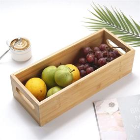 img 1 attached to 🧻 Bamboo Toilet Paper Storage: Versatile Wood Basket Organizer for Bathroom Vanity Countertop