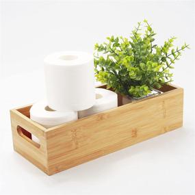 img 3 attached to 🧻 Bamboo Toilet Paper Storage: Versatile Wood Basket Organizer for Bathroom Vanity Countertop