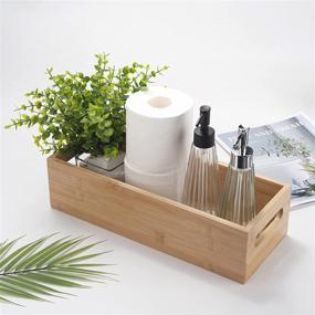 img 2 attached to 🧻 Bamboo Toilet Paper Storage: Versatile Wood Basket Organizer for Bathroom Vanity Countertop