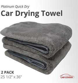 img 3 attached to Platinum Quick Dry Car Drying Towel: Dry Your Vehicle in 90 Seconds! Scratch-Free, Extra Large & Absorbent - Pack of 2