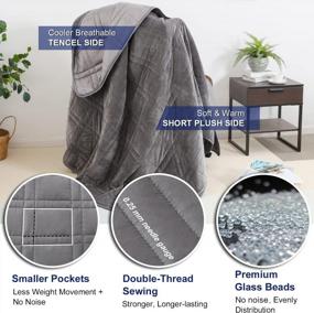 img 2 attached to Sleep Soundly With Our All-Season Twin Size Reversible Weighted Blanket - 15Lbs Of Comfort, Warm Short Plush And Cool Tencel Fabric - Bonus Carry Bag Included!