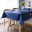 "smiry heavy duty vinyl tablecloth, waterproof and oil-proof solid color wipeable table cloth, washable table cover for indoor and outdoor use(60"" x 84"",navy blue)" 1 logo