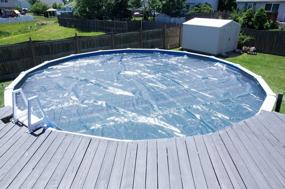 img 1 attached to Sun2Solar Clear 16-Foot Round Solar Cover 1600 Series Heat Retaining Blanket For In-Ground And Above-Ground Round Swimming Pools Use Sun To Heat Pool Water Bubble-Side Facing Down In Pool
