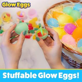 img 1 attached to 24Pk Bulk Party Favors For Kids - Glow Easter Eggs With Fillable Plastic Easter Eggs And 72 Mini Glow Sticks For Glow Parties, Perfect For Easter Or Birthday Celebrations!
