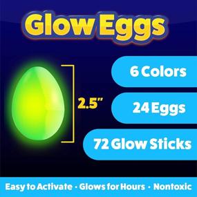 img 3 attached to 24Pk Bulk Party Favors For Kids - Glow Easter Eggs With Fillable Plastic Easter Eggs And 72 Mini Glow Sticks For Glow Parties, Perfect For Easter Or Birthday Celebrations!