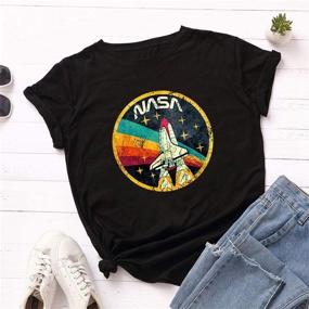 img 3 attached to Explore The Universe In Style With Nicetage Women'S Vintage NASA T-Shirt