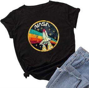 img 4 attached to Explore The Universe In Style With Nicetage Women'S Vintage NASA T-Shirt