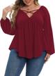 flaunt your curves in style with uoohal's v-neck criss cross tunic shirts - plus size tops for women logo